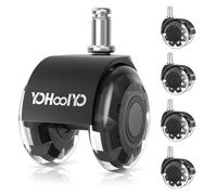 YOHOOLYO Set di 5 ruote per sedia da ufficio, 11 x 22 mm, ruote per sedie girevoli, silenziose e morbide, per sedie da ufficio, sedie da scrivania, mobili e pavimenti (non per 1KEA 10 mm)