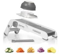 YoHous Mandolina per Verdure Professionale Regolabile - Taglia Verdure Manuale in Acciaio Inox - Affetta Verdure a Julienne, Cubetti e Fette Sottili