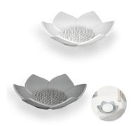 YoHyien 2 Pezzi Porta Saponetta in Silicone, Autosvuotante Porta Sapone Bagno, Piattino Portasapone con Scarico, Portasaponetta Solido per Bagno, Lavandino, Doccia e Cucina (Bianco + Grigio)