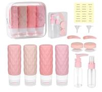 YoHyien 8 Pezzi Set Contenitori da Viaggio per Liquidi 100 ml, Ricaricabili Bottiglie da Viaggio in Silicone, Flaconi da Viaggio senza BPA, Boccette per Bagno, Kit Aereo per Shampoo, Crema, Lozione