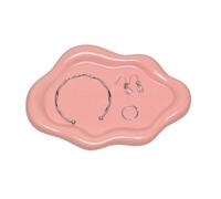 YoHyien Piattino Portagioie a Forma di Nuvola, Decorativo Vassoio Portaoggetti in Ceramica, Vassoio Profumi per Cosmetici, Piattino Porta Gioielli per Anelli, Collane, Braccialetti (Rosa)