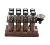 YOICUATGNA 8 tubi, contenitore per chicchi di caffè, singola dose con supporto e imbuto, contenitore per chicchi di caffè, valvola di scarico usa e getta, capacità 18-22 g, nero