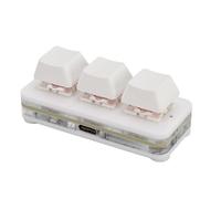 Yoidesu Tastiera Macro programmabile Mini USB a 3 tasti, tastiera meccanica del dispositivo Sayo con retroilluminazione RGB e interruttore rosso, cavo di tipo C per lavoro d'ufficio e giochi (bianco)