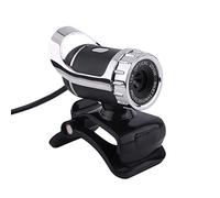 Yoidesu Videocamera USB per computer portatile, messa a fuoco manuale HD con microfono incorporato, mini webcam plug and play con clip per videochiamate, rotazione a 360° (argento)