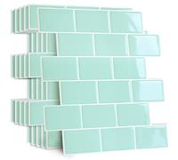 Yoillione Piastrelle Adesive Cucina, Verde Paraschizzi Cucina Mattonelle Adesive Bagno, Mattonelle Decorative 3D per Parete, 30x30 cm, 5 Pezzi