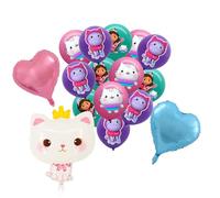 Yoimckay 15 Gabbys Palloncini Compleanno Decorazione Gabby Gatto Decorazione Compleanno, Palloncini in lattice di colore, Palloncino in alluminio, Gatti Tema Decorazioni per Bambine Bambini