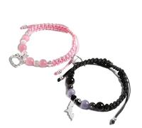 Yoimckay 2 Pcs Cartoon Bracciale, Braccialetti Amicizia Braccialetto, Kawaii Moda Bracciale con Ciondoli Anime Bracciale Bracciali, Bambina Donna, Regolabile Intrecciati per Migliore Amica