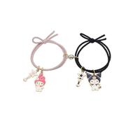 Yoimckay 2 Pezzi Braccialetti Cute Anime, Bracciale Fibbia Magnetica Pendente Cartoni Animati, Bracciale Coppia, Braccialetti Amicizia, bracciale Carino Cartoon Moda Elastico per Bambino Coppia Amici