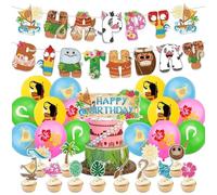 Yoimckay 30 pezzi Anime Decorazioni per Feste, Cartoon Palloncino Deco Compleanno, Bambini Decorazione Festa Compleanno Supplies, Cake Toppers, Banner, Kit palloncini compleanno per bambini
