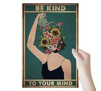 Yoimckay Be Kind to Your Mind Vintage Picture Poster Hippie Boho Wall Art Vintage Poster Best Gift for Family and Your Friends 8 x 12 pollici Home Office Bedroom Living Room Cafes Wall Decor