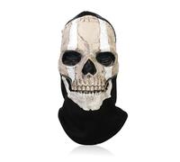 Yoimckay Ghost maschera, Ghost Skull Mask Full Face Unisex For War Game Outdoor Sport Halloween Cosplay Adult Entire Head Realistic Latex Helmet, Scary Skeleton