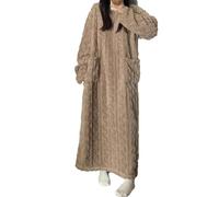 YoiTs Abito da Notte in Velluto Corallo Invernale, Camicia da Notte, Abito da Pigiama in Flanella da Donna Extra Lungo, Pigiama in Pile da Donna (Brown,M)
