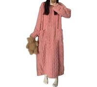 YoiTs Abito da Notte in Velluto Corallo Invernale, Camicia da Notte, Abito da Pigiama in Flanella da Donna Extra Lungo, Pigiama in Pile da Donna (Pink,L)