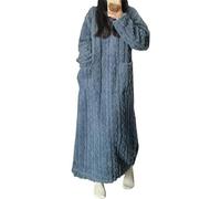YoiTs Abito da Notte in Velluto Corallo Invernale, Camicia da Notte, Abito da Pigiama in Flanella da Donna Extra Lungo, Pigiama in Pile da Donna (Blue,L)