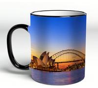YOIUE Tazze Originali di caffè e Colazione Tazze - stampata Ceramica 11 once di tazze 330 ml Decora la tua tazza regalo,Sydney Australia Opera House Vista Tramonto serale Sydney, Australia