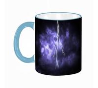 YOIUE Tazze Originali di caffè e Colazione Tazze - stampata Ceramica 11 once di tazze 330 ml Decora la tua tazza regalo,Fulmine con nubi drammatiche. Fulmine che colpisce il cielo nuvoloso scuro.