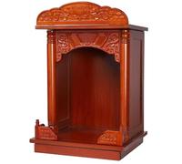 YOIUTRGDK Buddha Altare Scaffale Santuari Buddisti Cremagliera A Muro Cinese Fengshui Statua Vetrina for Dio Della Ricchezza Guan Gong Guanyin Complementi Arredo Casa(Brown,47.5 * 34 * 28cm)