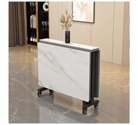 YOIUTRGDK Cena versatile con tavolo a 6 ruote Tavolo con ribalte Tavolo da cucina allungabile salvaspazio, adatto for la camera da letto della cucina del ristorante di piccoli spazi(White,120)