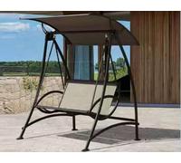 YOIUTRGDK Dondolo da esterno a 3 posti for patio, altalena for portico con tettoia convertibile di grandi dimensioni, poltrona a sdraio con amaca for portico, baldacchino regolabile