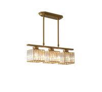 YOIUTRGDK Lampada di cristallo rettangolare, lampadario di cristallo moderno E27, plafoniera rettangolare a LED for soggiorno, camera da letto, sala da pranzo(Golden.,3 head)
