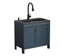 YOIUTRGDK Lavandino for lavanderia con armadietto, lavelli for piatti da cucina for garage, cantina, negozio e lavanderia(C,60 * 45 * 75CM/23.6 * 17.7 * 29.5IN)