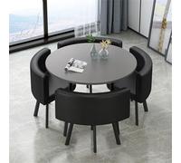 YOIUTRGDK Set tavolo e sedie da club Tavolo da ricevimento e sedia combinati Tavolo da negoziazione Tavolo da conferenza rotondo Set tavolo da pranzo adatto for lounge(Black)
