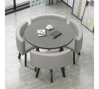 YOIUTRGDK Set tavolo e sedie da club Tavolo da ricevimento e sedia combinati Tavolo da negoziazione Tavolo da conferenza rotondo Set tavolo da pranzo adatto for lounge(Light Gray)