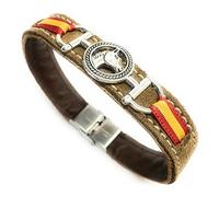 YOJAN PIEL | Bracciale in Pelle Bandiera di Spagna Artesanalmente | Accessori di Moda Unisex per Uomini e Donne dallo Stile Elegante e Senza Tempo | Regali Originali