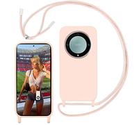 Yojiong Cover con Cordino per Honor X9a / Magic 5 Lite 5G (6.67"), Custodia con Laccio Collana smartphone Liquido Silicone [Antiurto] [An tiGraffio] [Antiscivolo] Case, Rosa