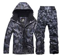 YOJOLO Tuta da sci da uomo, mimetica, pantaloni da neve, isolata, antivento, impermeabile, per lo snowboard, per gli uomini