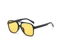 YOJUED Occhiali da sole retrò giallo gradiente occhiali vintage tinted sunglasses per uomo donna, Nero Giallo chiaro, Einheitsgröße