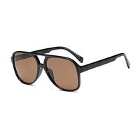 YOJUED Occhiali da sole retrò giallo gradiente occhiali vintage tinted sunglasses per uomo donna, Tè nero, Einheitsgröße