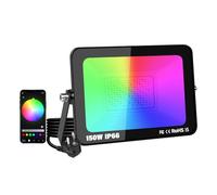 YOJZMA 1 confezione da 150W Faretto LED per esterni con spina, Intelligente RGB fai da te Scene Illuminazione paesaggistica con cambio colore con controllo APP, IP66 Impermeabile per giardini Cortili