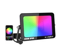 YOJZMA 1 confezione da 200W Faretto LED per esterni con spina, Intelligente RGB fai da te Scene Illuminazione paesaggistica con cambio colore con controllo APP, IP66 Impermeabile per giardini Cortili