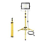YOJZMA 100W LED Faretto da cantiere con treppiede, 10000LM 175V a 265V IP66 Impermeabile Lampada da lavoro a LED per interni ed esterni con cavo da 5 m per officina, garage, cantiere, seminterrato