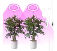 YOJZMA 2 Pacco Luce di Crescita per Piante, Luce LED a Spettro Completo per Piante da Interno con Timer Automatico 3/9/12 Ore, 3 Spettri Opzionali, 10 Livelli di Luminosità