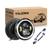 YOJZMA 2 pz. Faro LED rotondo da 7 pollici, 4 LED per motocicletta, bianco DRL, abbaglianti/anabbaglianti, ambra, segnale di svolta, luce angolare per Wrangler JK TJ LJ CJ, motocicletta Davidson