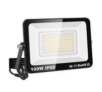 YOJZMA Fare LED da 100W, 10000LM Super Luminoso, Luce di Sicurezza Esterna, Bianco Caldo 4000K, IP66 Impermeabile, Cavo da 1M con Spina EU, per Giardino, Garage, Cortile, Patio, Percorsi, Portico