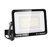 YOJZMA Fare LED da 200W, 20000LM Super Luminoso, Luce di Sicurezza Esterna, Bianco Caldo 3000K, IP66 Impermeabile, Cavo da 1,5M con Spina EU, per Giardino, Garage, Cortile, Patio, Percorsi, Portico