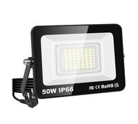 YOJZMA Fare LED da 50W, 5000LM Super Luminoso, Luce di Sicurezza Esterna, Bianco Luce Diurna 6000K, IP66 Impermeabile, Cavo da 1M con Spina EU, per Giardino, Garage, Cortile, Patio, Percorsi, Portico