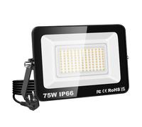 YOJZMA Fare LED da 75W, 7500LM Super Luminoso, Luce di Sicurezza Esterna, Bianco Caldo 4000K, IP66 Impermeabile, Cavo da 1M con Spina EU, per Giardino, Garage, Cortile, Patio, Percorsi, Portico