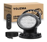 YOJZMA Luce di Ricerca LED 50W con Telecomando, Luce Lavoro LED Rotante 360° con Modalità Strobe, Forti Magneti Incorporati, Luminosità Regolabile, Faro Spot 12V 24V per Camion, Barche, Caccia