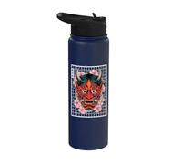 Yokai Oni Face Devil - Maschera per tatuaggi giapponesi Stainless Steel Insulated Water Bottle