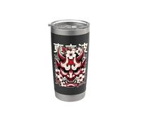 Yokai Oni Maschera per il viso Diavolo Giapponese Demone Giapponese Maschera Oni Bicchiere termico in acciaio inox doppia parete
