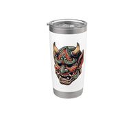 Yokai Oni Maschera per il viso Diavolo Giapponese Demone Giapponese Maschera Oni Bicchiere termico in acciaio inox doppia parete