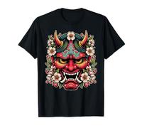 Yokai Oni Maschera per il viso Diavolo Giapponese Demone Giapponese Maschera Oni Maglietta