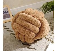Yokawe Cuscino a Forma di Palla con Nodo - Cuscino Rotondo Decorativo da 9 Pollici Cuscino in Velluto Intrecciato a Mano Decorazione della Stanza per Soggiorno Camera da Letto Cachi 9"
