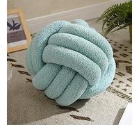 Yokawe Cuscino a Forma di Palla con Nodo - Cuscino Rotondo Decorativo da 9 Pollici Cuscino in Velluto Intrecciato a Mano Decorazione della Stanza per Soggiorno Camera da Letto Azzurro 9"