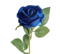 Yokawe Rosa artificiale durevole, ramo di rose finte con stelo, casa, festa di nozze, composizione floreale finta per interni ed esterni, decorazione da giardino, foto blu