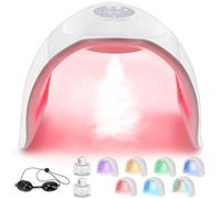 Yokilly Maschera Led Viso Professionale: Spray Maschera LED per il Viso - LED Mask Con Luce Vicino A Infrarossi per Cura Della Pelle - 7 Colori